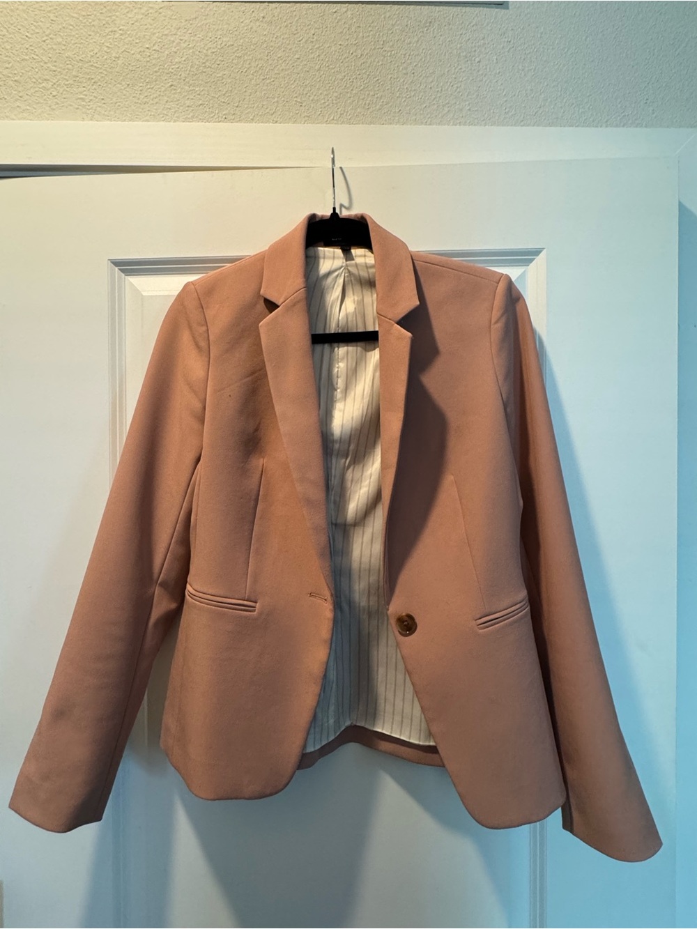 Express Blush Pink Single-Button Tailored Blazer